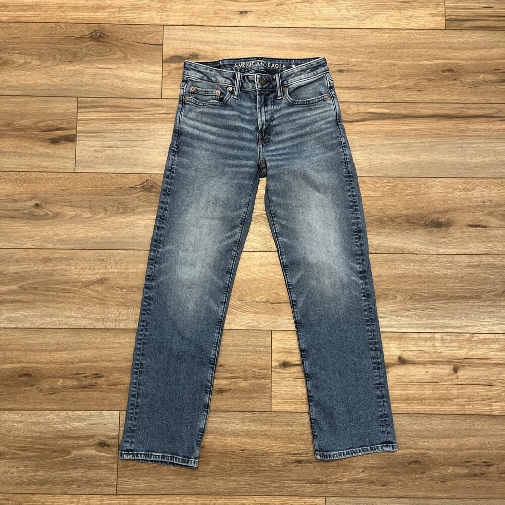 American Eagle AE Original Bootcut Denim Jeans SZ 26x30 Blue Airflex + Stretch